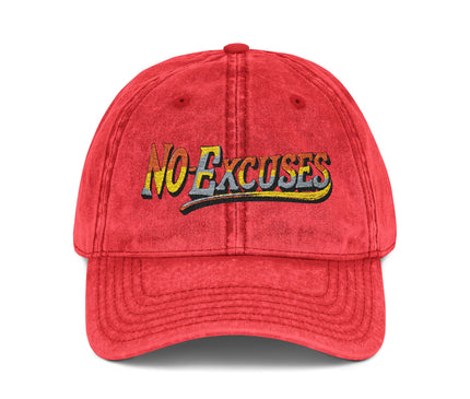 Vintage Cap with No Excuses Motif