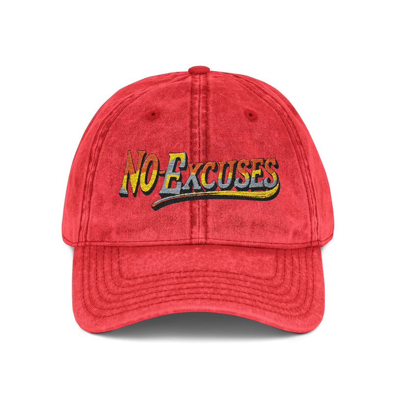 Vintage Cap with No Excuses Motif