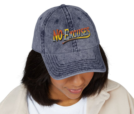 Vintage Cap with No Excuses Motif