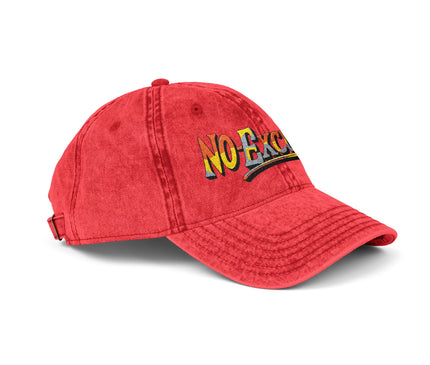 Vintage Cap with No Excuses Motif