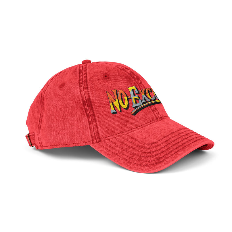 Vintage Cap with No Excuses Motif