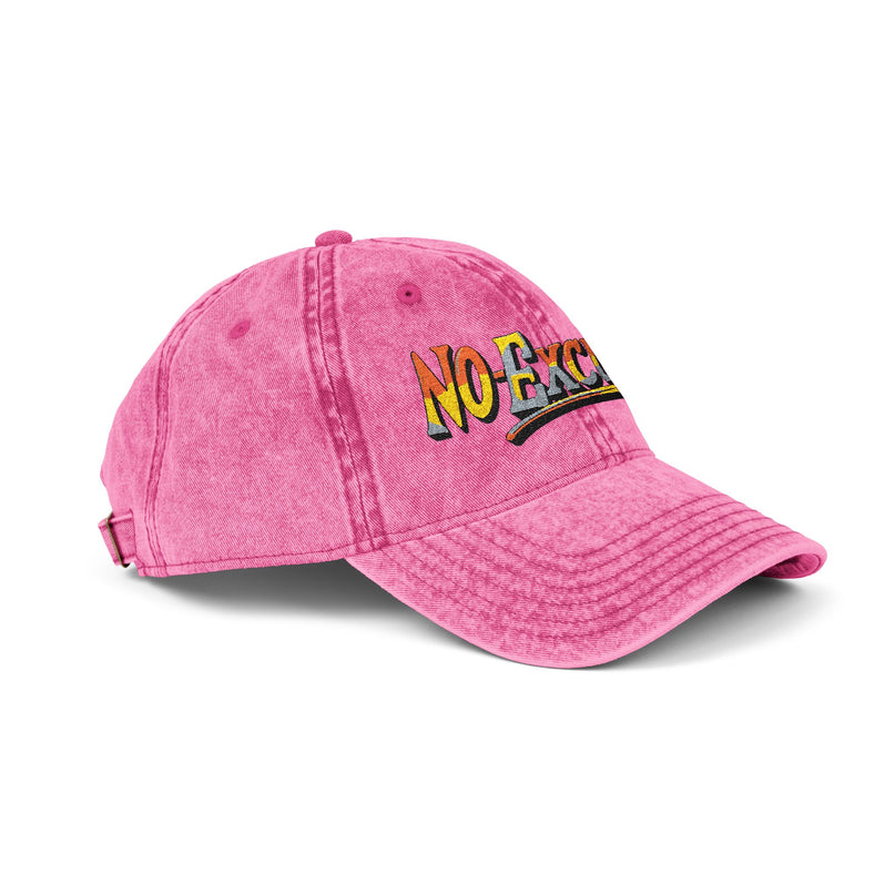Vintage Cap with No Excuses Motif