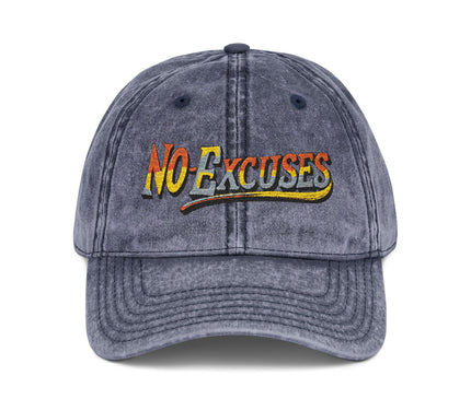 Vintage Cap with No Excuses Motif