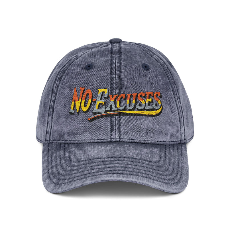Vintage Cap with No Excuses Motif