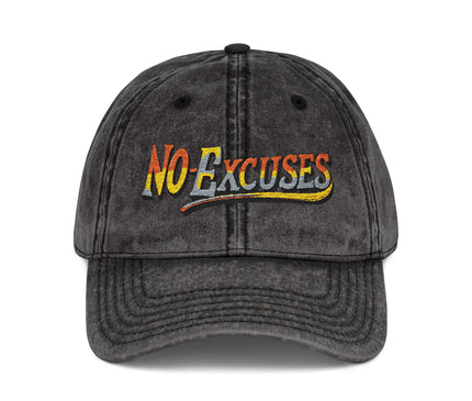 Vintage Cap with No Excuses Motif