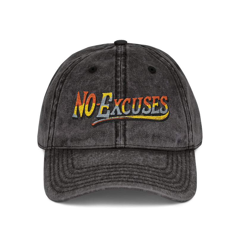 Vintage Cap with No Excuses Motif