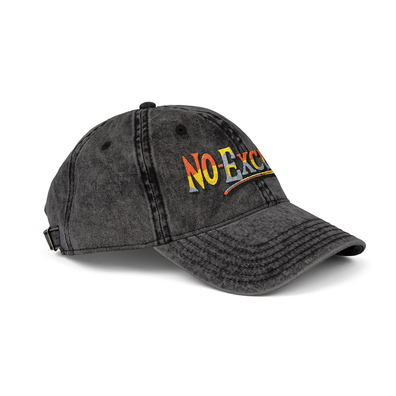 Vintage Cap with No Excuses Motif