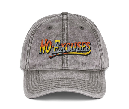 Vintage Cap with No Excuses Motif