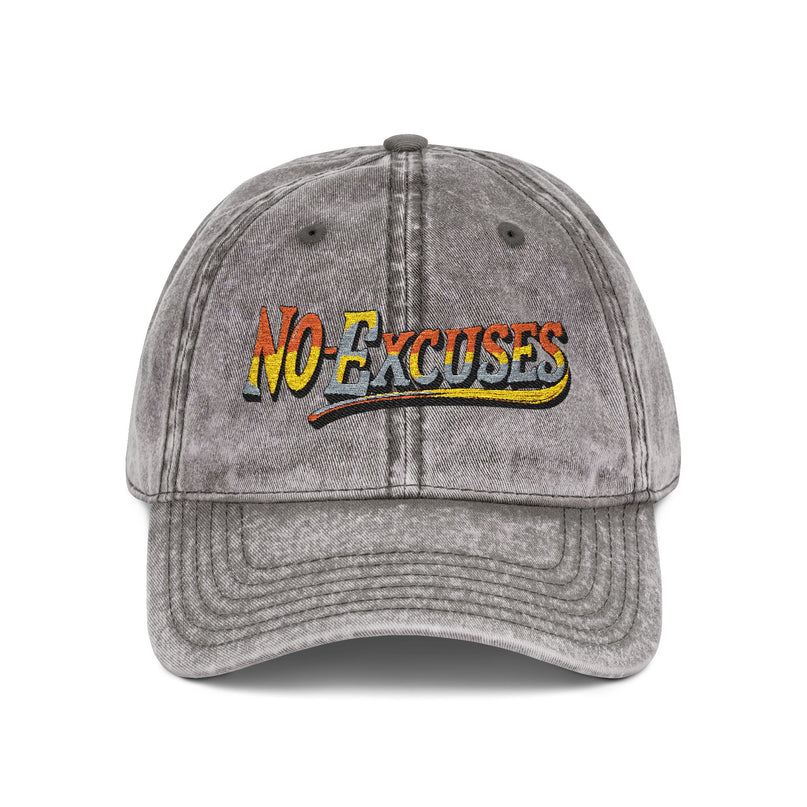 Vintage Cap with No Excuses Motif