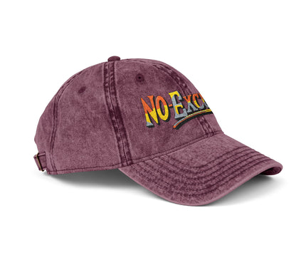 Vintage Cap with No Excuses Motif