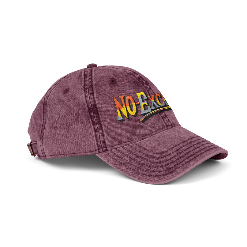 Vintage Cap with No Excuses Motif