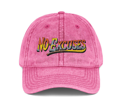 Vintage Cap with No Excuses Motif
