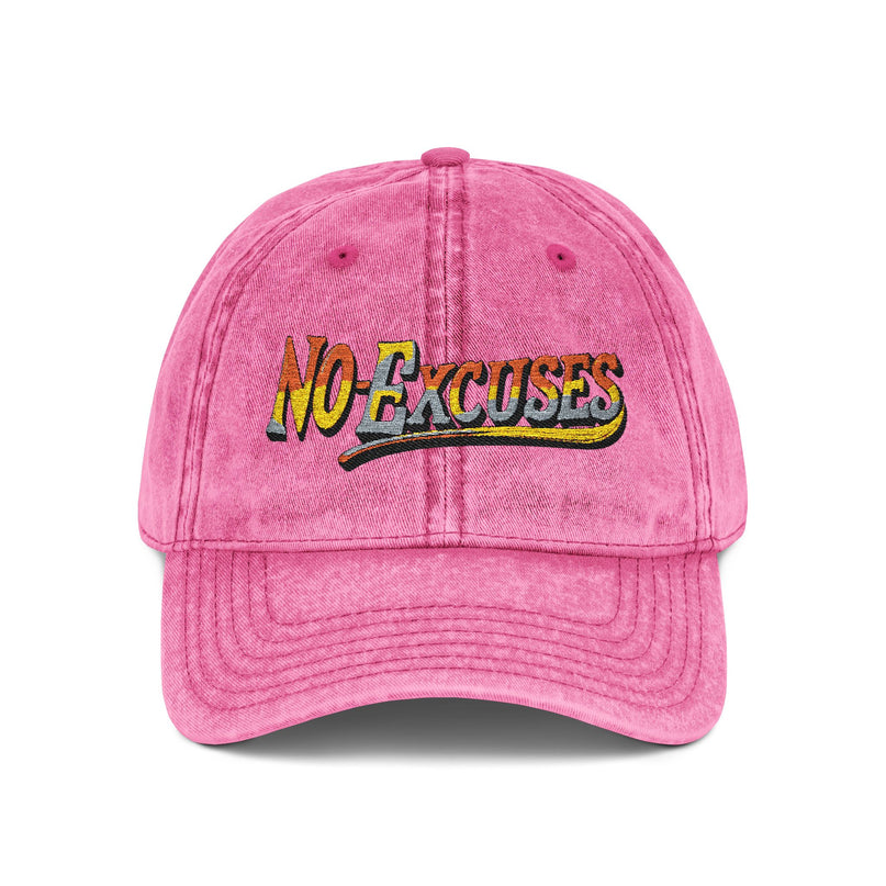 Vintage Cap with No Excuses Motif
