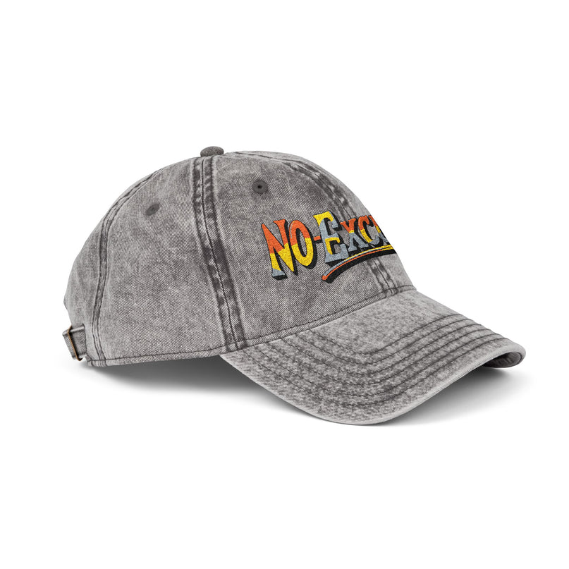 Vintage Cap with No Excuses Motif